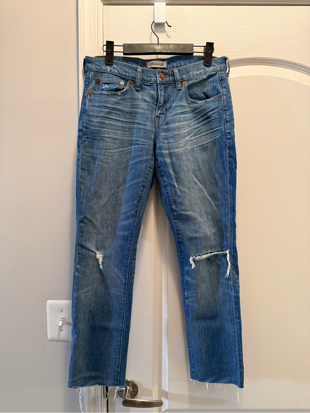 Madewell Light Blue Distressed Boyfriend Jeans